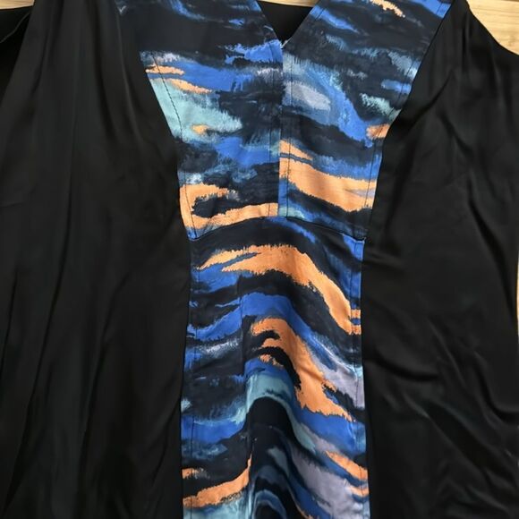 Maeve Anthropologie Size 4 V Neck Panel Tie Dye Colorblock Bar Back Maxi Dress - Picture 7 of 14